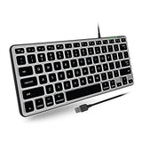 Backlit Wired Keyboard For Mac | Compatible Apple Keyboard (Small And Compact) Comfortable All Day Typing Usb Keyboard For Macbook Pro/Air, Imac, Mac Mini/Pro (Space Grey)