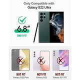 Guardian Case Compatible With Galaxy S22 Ultra 5G 6.8 Inch, Built-In Screen Protector Work With Fingerprint Id, Full Body Hybrid Shockproof Protective Rugged Clear Cover Case, Black/Clear