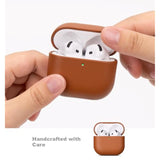 Leather Case For Airpods 4 - Handmade Airpods 4Th Generation Case Cover With Lanyard - Made Of Full Grain Leather - Airpod Drop Protection Hard Shell Cover - Wireless Charging Compatible - Brown