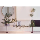 Lighted Christmas Pine Tree With Timer 6Ft 72 Warm White Led Lights, Pre Lit Twig Tree For Home Room Christmas Holiday Decoration Indoor Outdoor