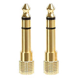 Gold Plated 6.35Mm 1/4 Male To 3.5Mm 1/8 Female Audio Stereo Headphone Adapter - 2-Pack