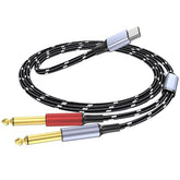 Usb-C To 6.35Mm 1/4 Inch Ts Audio Cable, Gold Plated Usb Type C To 1/4" Male Mono Interconnect Aux Adapter Cable Compatible With Iphone 15/16 Series, 6.6Feet