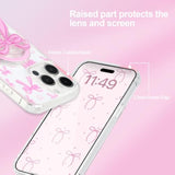 Magnetic Case For Iphone 16 Pro Max, 3D Pink Magnetic Stand Bowknot Phone Case, Cute Pink Clear Bow Aesthetic Design Soft Durable Tpu Transparent Protective Cover For Women Girls-03