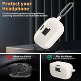 JBL Vibe Buds Silicone Protective Case Cover with Carabiner - Compatible with JBL Vibe Buds Headphones Charging Case - Apricot