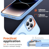 For Iphone 14 Pro Phone Case, Compatible With Magnetic, Military Grade Drop Protection Translucent Matte Shockproof Anti-Scratch/Anti-Fingerprint Case For Iphone 14 Pro (Azure Blue)