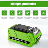 2Packs 40V 6000Mah Lithium-Ion Replacement Battery Compatible With Greenworks 40V Battery G-Max Power Tools 29252 20202 22262 25312 25322 20642 22272 27062 29462 29472 Tools(Not For Gen 1)
