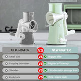 Rotary Cheese Grater, 5 In 1 Cheese Grater With Handle, Replaceable Stainless Blades Cheese Shredder, Cheese Vegetable Slicer, Easy To Clean Kitchen Gadgets With Storage Box