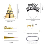 90pcs 2026 New Year Party Supplies Hats Tiaras Noise Makers Necklaces