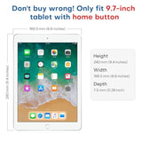 iPad 5th 6th Gen 9.7 Tempered Glass Screen Protector Case & Pencil Friendly