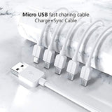 SMALLElectric Micro USB Cable (5-Pack, 6FT) Android Charger, Long Android Phone Charger Cord for Samsung Galaxy S7 S6 Edge J7 S5,Note 5 4,LG 4 K40 K20,MP3,Kindle,Tablet,White