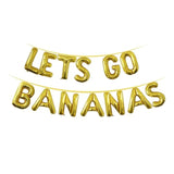 16" Lets Go Bananas Letter Banner Balloons For Tutti Frutti Balloon, Fruit Birthday Party, Twotti Frutti Birthday Decorations, Tutti Fruity Birthday,Gold