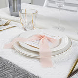 Wedding Thank You Place Setting Cards With Pink Chiffon Ribbon, For Weddings Favors, Receptions, Parties, Events And Celebrations-Pack Of 50, 4 X 6 Inch, Add To Your Table Centerpieces