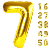 40 Inch Gold Balloon Number 7 First Birthday Jumbo Mylar Foil Helium Balloon For 17 27 37 Birthday Digital For 70Th Party Wedding Anniversary Party Decorations