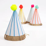 Meri Meri Birthday Party Hats, Pack of 8 Bright and Colorful Cone Birthday Hats for Kids & Adults, Cone Party Hats