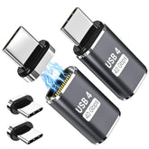 Magnetic Usb C Adapter Extender (2 Pack) W/ 4 Connector Tips Straight 240W Usb4 40Gbps 8K 60Hz For Thunderbolt 3/4, Macbook Pro/Air