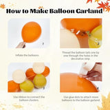 157Pcs Fall Balloon Arch Kit Burgundy Orange Green Yellow for Thanksgiving Baby Shower