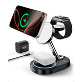 Charging Station For Iphone 16/16 Pro/16 Pro Max, Wireless Charger For Magsafe Iphones, 3 In 1 Magnetic Charger Stand For Iphone 16/15/14/13/12 Series, Apple Watch & Airpods.(Blk)