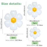 Daisy Balloons Set – 9 White Flower Balloons in 3 Sizes for Parties & Events Decor