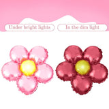 12 Pcs Light Pink Flower Balloon Huge Aluminum Foil Pastel Pink Flower Shaped Groovy Balloons Floral For Baby Shower Wedding Birthday Anniversary Party Decorations