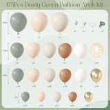 173Pcs Neutral Balloon Garland Kit - Dusty Green & Blush Decor
