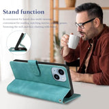 iPhone 14 Wallet Case with RFID Blocking and 4 Card Slots, Green Color