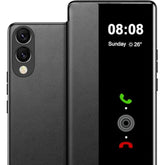 For Samsung Galaxy S25 Edge Case Flip Leather Cover Clear S-View, For Samsung S25 Edge Phone Case Smart Window Hard Flip, Shockproof Protective Cover Galaxy S25 Edge 5G Case Clear View