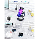 3 In 1 Charging Station For Apple Devices,Fast Mag-Safe Charger Stand,Magnetic Wireless Charger For Iphone 16 15 14 13 12 Series & Apple Watch 10 9 8 7 6 5 4 3 2 Se & Airpods 4 3 2 Pro