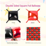 Red And Black Foil Balloon Wall Backdrop Kit, 36Pcs Double-Sided Mylar Balloons & 188Pcs Black Red White Confetti Balloons Arch For Graduation Birthday Casino Race Car Party Decor