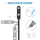 Charger Cable Intended For Motorola Moto Watch 120 Smart Watch Charger Usb Portable Replacement Magnetic Charging Cord Compatible With Motorola Moto Watch 120 Charger (Black&Black)