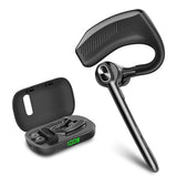 Bluetooth Headset Wireless Earpiece Microphone 180H Playtime 1000Mah Wireless Charging Case Handsfree Single Ear Headset Led Display For Iphone Android Cellphones Pc Computer Trucker Drivers Work Game