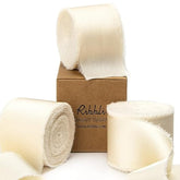 Ivory Silk Satin Ribbon 1.5 Inch X 30 Yard Handmade Frayed Chiffon Cream Ribbon For Gift Wrapping Wedding Invitations Bridal Bouquets Home Decor