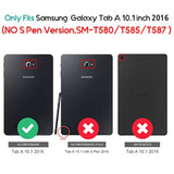 ProCase Leather Case for Galaxy Tab A 10.1-inch 2016 (SM-T580 T585 T587), Stand Folio Cover for Galaxy Tab A 10.1" Tablet (NO S Pen Version) with Multiple Viewing Angles Card Pocket -Black
