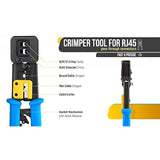 Bundle β 2 Items: Rj45 Crimp Tool + 200 Pack Of Cat6 Pass Through Connectors.