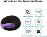 Ergonomic Vertical Mouse, Wireless 2.4G High Precision Rechargeable Ergonomic Mouse Optical Mice With Adjustable Dpi 800/1200/1600, Reduce Wrist Strain, Specially For Small-Handers Right-Handers