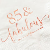 85 And Fabulous Cocktail Napkins Rose Gold For Women 85Th Birthday Decorations, 85Th Birthday Bevergae Dessert Table Supplies, 50Pcs, 3-Ply