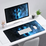 Wolf Gaming Mouse Pad Misty Wolf Blue Eye Cool Animal Xl Mouse Pad Large Mousepad Extended Laptop Keyboard Mat Gaming Desk Pad Mouse Mat 31.5"X11.8" Office Computer Keyboard Laptop Home