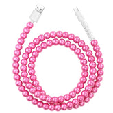 Usb A To Usb C Cable, For Iphone 16 Charging Cord Fast Charging Cable 3.3Ft Elegant Pearl Beads For Girls Women For Iphone 15, For Ipad 10Th Generation, For Galaxy S25-Hot Pink