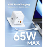 65W Usb C Charger Block With Retractable Usb C Cable, Travel Charger With Dual Port, Pd Pps Qc Fast Charging Foldable Wall Charge Gan For Iphone 16 15 Pro Max/Plus, Pad, Macbook Air, Galaxy And More