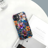 Colorful Floral Flower Art Phone Case for iPhone 11 - 2-Layer Hard Shell Case for Girls and Boys