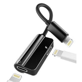 Iphone Headphone Splitter Audio Charge Dongle Adapter 2In1 Dual Lightning Jack Converter Charger Aux Cable Mfi Music Earbud Cord Adaptador Para For 13 12 11 Pro Max Mini Xs Se 7 X Xr 8 Plus Ipad