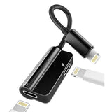 Iphone Headphone Splitter Audio Charge Dongle Adapter 2In1 Dual Lightning Jack Converter Charger Aux Cable Mfi Music Earbud Cord Adaptador Para For 13 12 11 Pro Max Mini Xs Se 7 X Xr 8 Plus Ipad