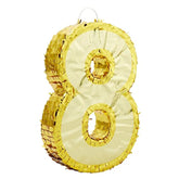 Gold Foil Number 8 Piñata: 8th Birthday Party Decoration (17"x11"x3")