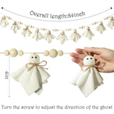 Felt Ghost Garland: Handmade Halloween Decor, Rustic White Banner