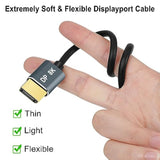 Displayport Cable 10Ft, Certified Ultra Slim & Thin 8K 4K Display Port 1.4 Cab