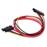 2-Pack 50Cm Sata Power Cable 22Pin (7+15) Male Plug To 22 Pin Female Jack Conn