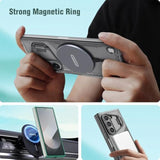 [New Material For Samsung Galaxy Z Fold 6 Case, Built-In Hd Screen Protector & Adjustable Camera Kickstand, Slim Clear Magnetic Phone Case For Samsung Galaxy Z Fold 6, Black