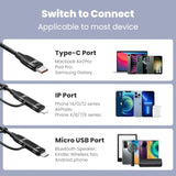 100W Usb C Multi Charging Cable, Usams 4Ft 5-In-1 5A Fast Sync Charger Adapter