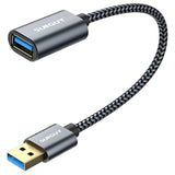 5Gbps Usb 3.0 Extension Cable, 1Ft Usb A Male To Female Extender Cord, Braided High Data Transfer Compatible With Xbox, Hard Drive, Webcam, Usb Keyboard, Mouse, Flash Drive, Oculus Vr