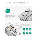 BAGSMART 15-16 Inch Laptop Case Bag, Protective Laptop Sleeve with Multiple Compartments for MacBook Air/Pro 15.6 Inch, Lightweight Water Resistant Laptop Bag for Men Fitted with Dell HP Lenovo, Gray