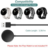 Charger For Google Pixel Watch, Repalcement Usb-A Charging Cable With 3.3Ft Cord For Google Pixel Watch (Black)